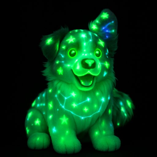 Pomeranian in Glow-in-the-Dark style