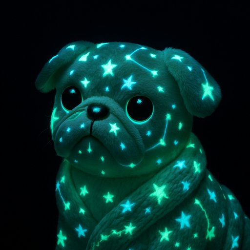 Pug Glow-in-the-Dark plushy toy