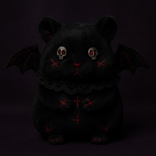 Hamster in Goth/Dark style