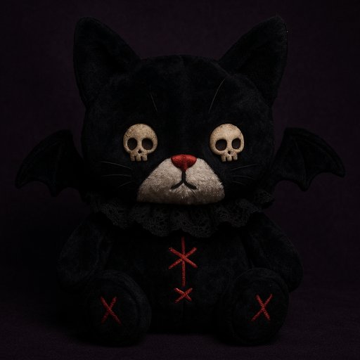 Orange Tabby Cat in Goth/Dark style