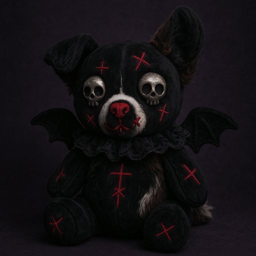 Pomeranian in Goth/Dark style