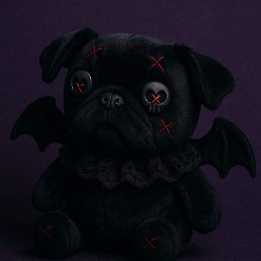 Pug in Goth/Dark style