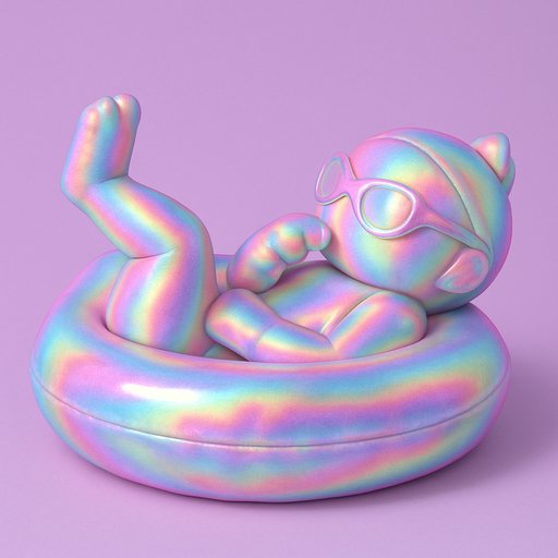 Baby in Holographic/Iridescent style