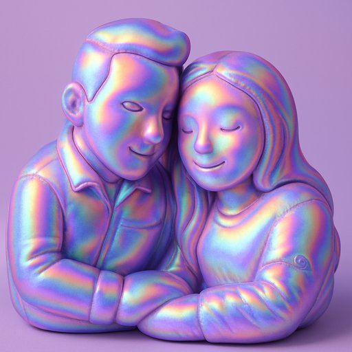 Couple Holographic/Iridescent plushy toy
