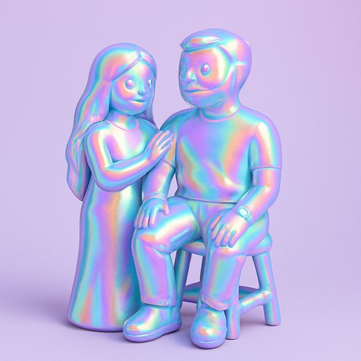 Holographic/Iridescent Couple variant 4