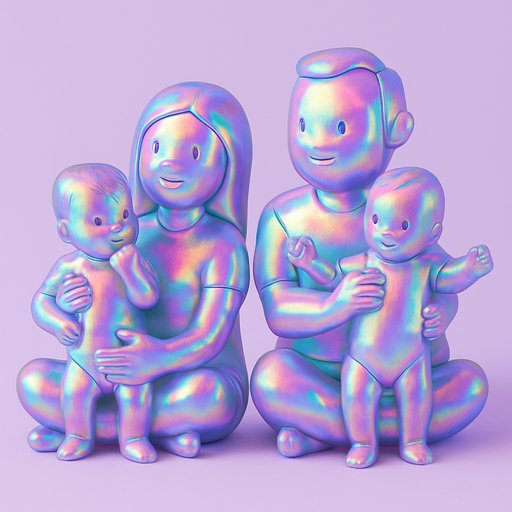 Family Holographic/Iridescent plushy toy