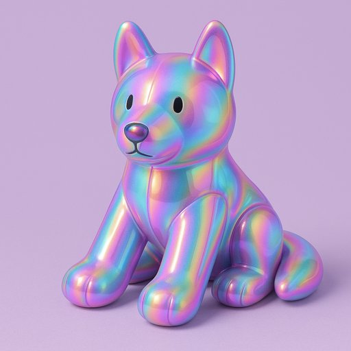 Husky Holographic/Iridescent plushy toy