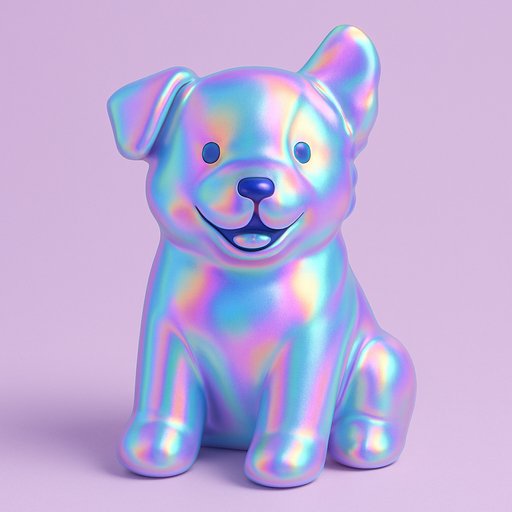 Pomeranian in Holographic/Iridescent style