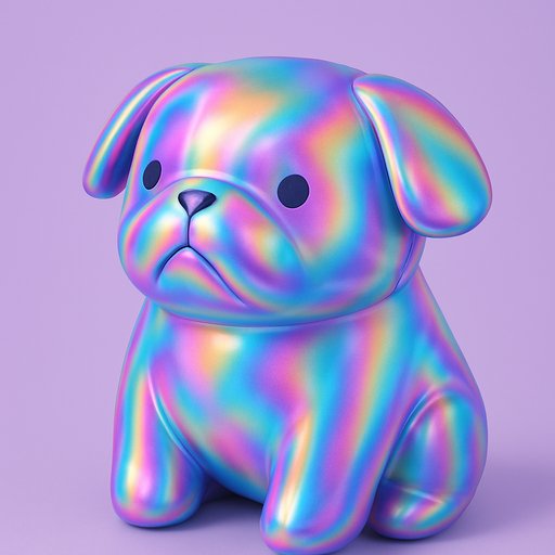 Pug Holographic/Iridescent plushy toy