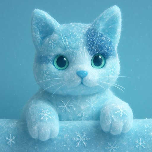 Orange Tabby Cat in Ice/Frozen style