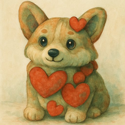 Corgi Japanese Hand-Painted Animation plushy toy