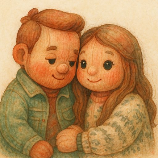 Couple Japanese Hand-Painted Animation plushy toy