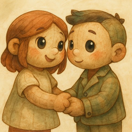 Japanese Hand-Painted Animation Couple variant 3