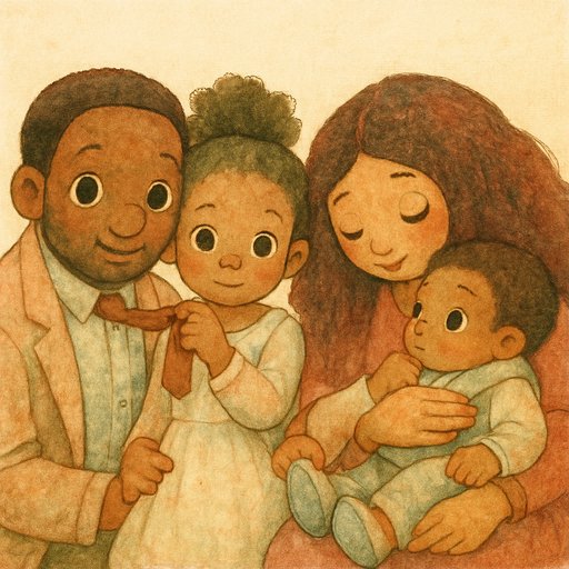 Japanese Hand-Painted Animation Family variant 2