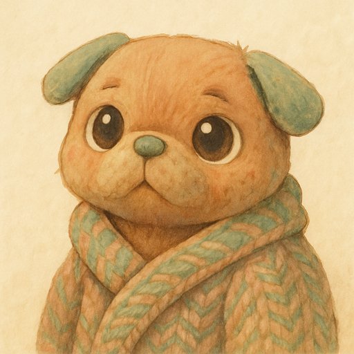 Pug Japanese Hand-Painted Animation plushy toy