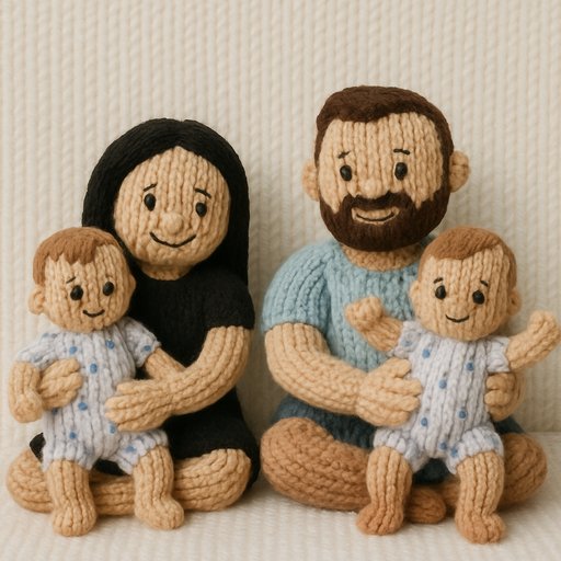 Family in Knitted/Yarn style