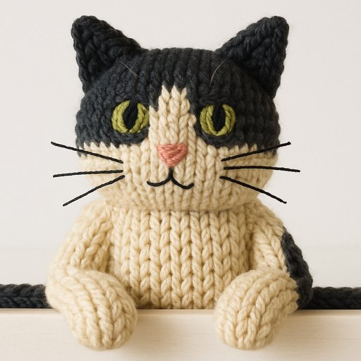 Orange Tabby Cat in Knitted/Yarn style