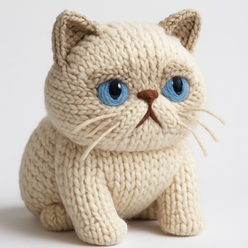 Persian Cat in Knitted/Yarn style