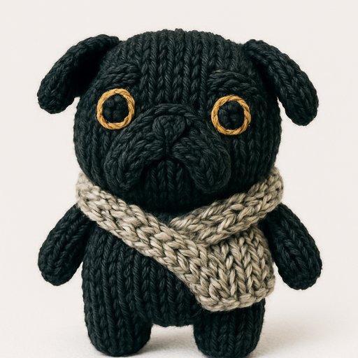Pug in Knitted/Yarn style