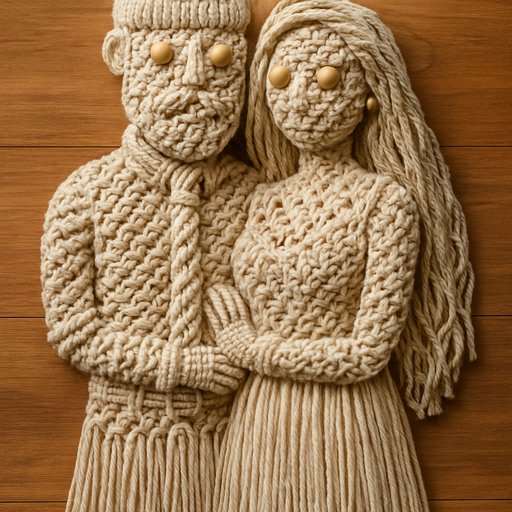 Macrame/Knotted Rope Couple variant 2