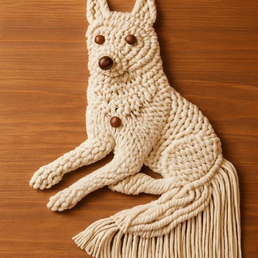 Husky in Macrame/Knotted Rope style