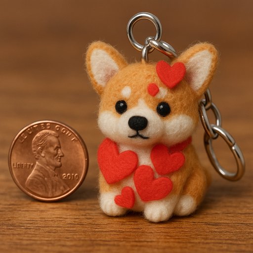 Corgi in Miniature/Keychain style