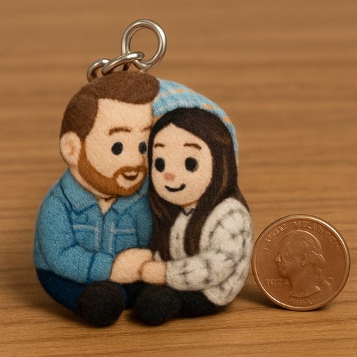 Couple in Miniature/Keychain style