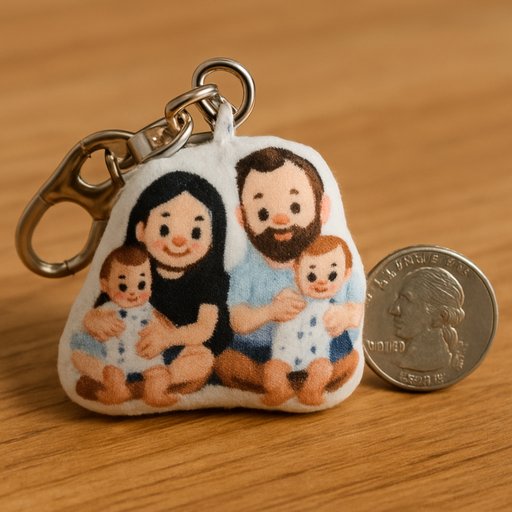 Family in Miniature/Keychain style