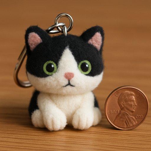 Orange Tabby Cat in Miniature/Keychain style