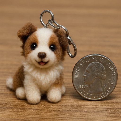 Pomeranian in Miniature/Keychain style