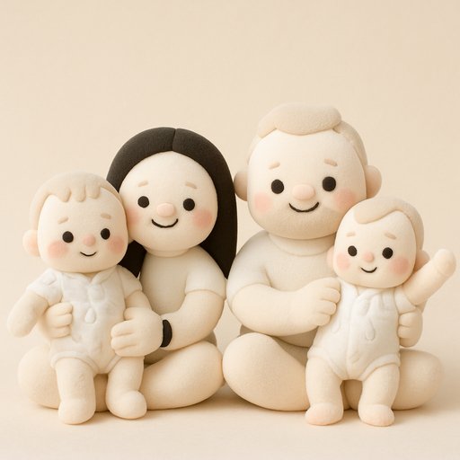 Family in Mochi Soft style