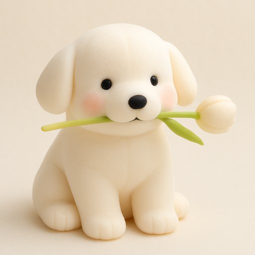 Golden Retriever in Mochi Soft style