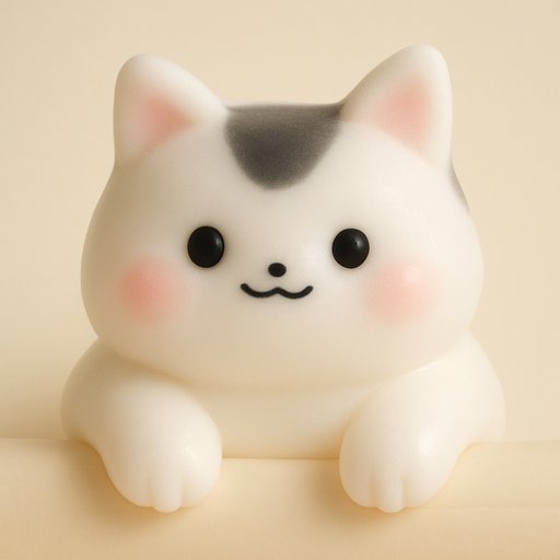 Orange Tabby Cat in Mochi Soft style