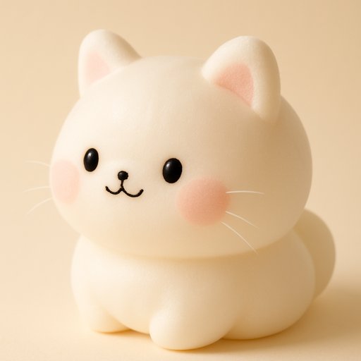 Persian Cat in Mochi Soft style