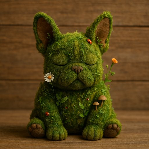 French Bulldog in Moss/Living Plant style