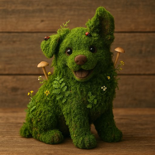 Pomeranian in Moss/Living Plant style
