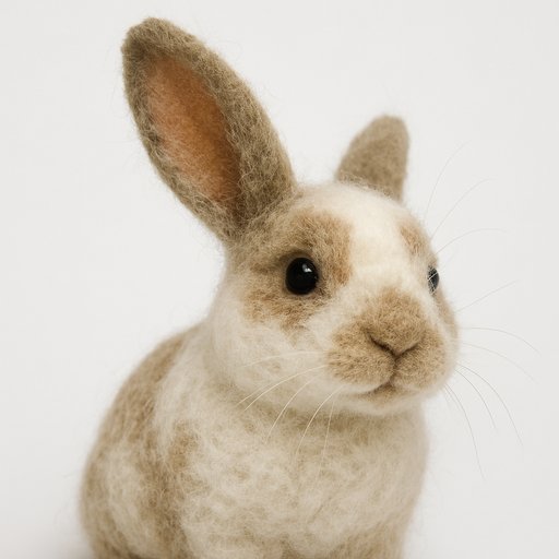 Bunny Needle Felt plushy toy transformation