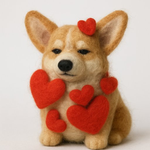 Corgi Needle Felt plushy toy transformation