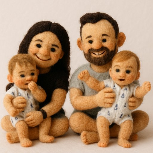 Family Needle Felt plushy toy transformation