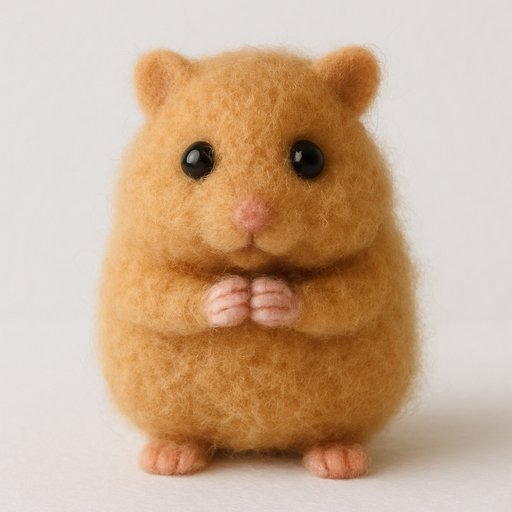 Hamster Needle Felt plushy toy transformation
