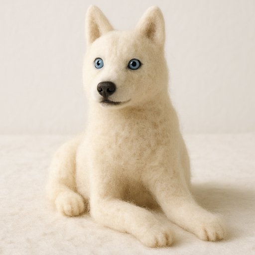 Husky Needle Felt plushy toy transformation