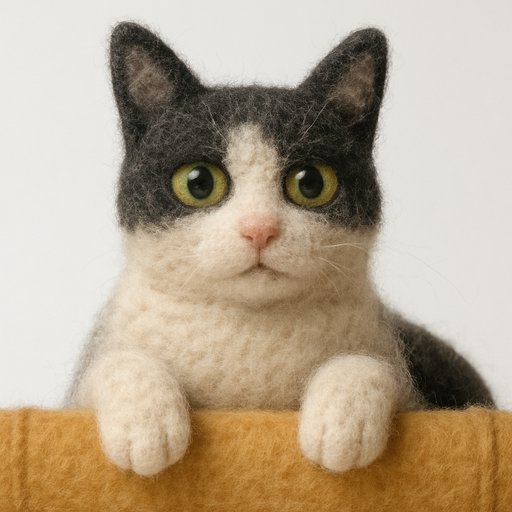 Orange Tabby Cat Needle Felt plushy toy transformation