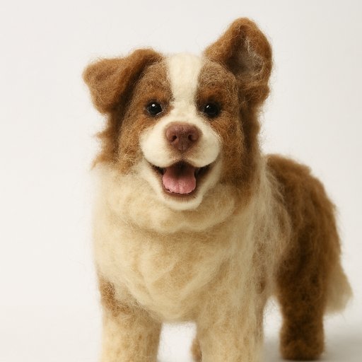 Pomeranian Needle Felt plushy toy transformation