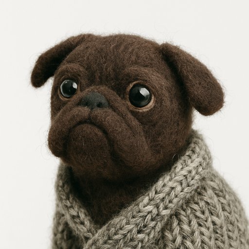 Pug Needle Felt plushy toy transformation