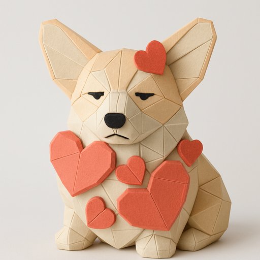 Corgi in Origami/Paper style