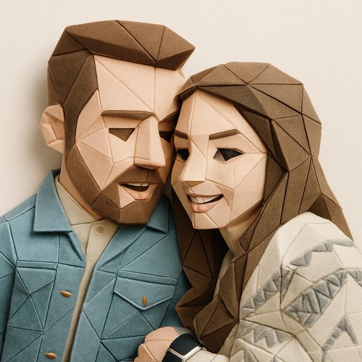 Couple in Origami/Paper style