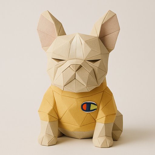 French Bulldog in Origami/Paper style