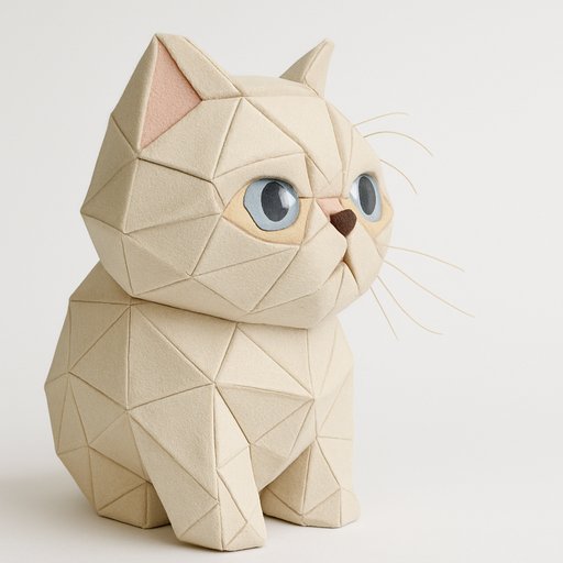 Persian Cat in Origami/Paper style