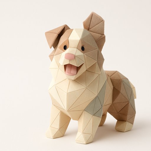 Pomeranian in Origami/Paper style