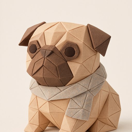 Pug Origami/Paper plushy toy